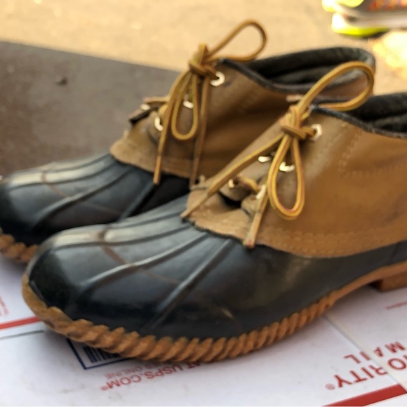 Hush Puppies Men’s Brown Leather Unlined Lace-up Rain Ankle Duck Boots Size 11 - Picture 3 of 11